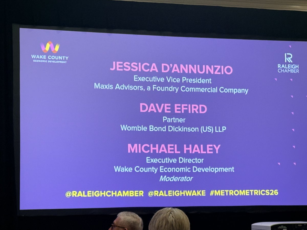 FoundryCRE's tweet photo. Raleigh has a lot going for it, and our Maxis Advisors team knows what businesses are looking for.

Jessica D'Annunzio, EVP, recently spoke at Metro Metrics about how companies considering expansion or relocation view the Raleigh region and what will help it stay competitive. https://t.co/ZJ5wNKK6Iq