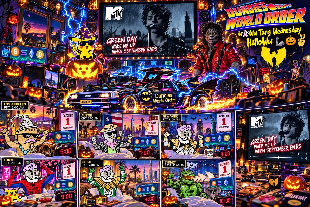 BiiigTechOG's tweet photo. web3DJonThe1s&2s EP89𝕏web³ 📆🦾🐺🤳🏽#SpacesHost Wake🆙Sept. Ended‼️🧟
🕸️HalloWu Wed👐🐝 Wake Me Up When💤
September Ends 🔊🎶🫡🇺🇸 Dundie 💯🫟👑
@BiiigTechOG Wu Tang Wednesday $SOL MJ
@MisterPMan95 @DundiesDistrict DO😱🕴🏽
Halloween 👻 🎃@dundiesdoshit $#!+🪩🛸
⚡️Dundies World Order⚔️Good Fellas⚔️⚡️