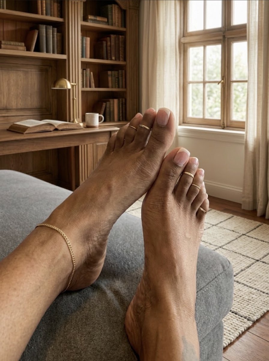 OFCLjada_amara's tweet photo. "The kind of girl who reads... and does a lot more behind closed doors. 📖🔗" #feetpics #toerings #goldanklet #feetoftX #sensual #aesthetic #softlife #Fanvue #feetlovers #FootFetishX https://t.co/Xg3CyNFHCb