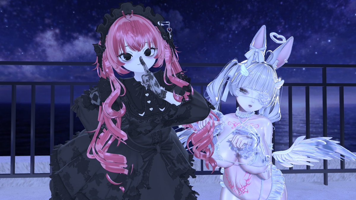 tetyuko_dx's tweet photo. おはよう世界のみんな
連勤４日目ラスト
寝不足で眠いなり

フレンドさんと久々の女アバターでパシャリ！
#VRChatフレンド募集
#VRChat https://t.co/cCb4jHk9vW