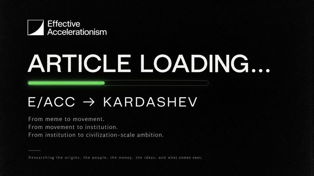 Eaccmovement's tweet photo. Putting the e/acc article together as we speak.

e/acc. https://t.co/XtgTcsjCMr