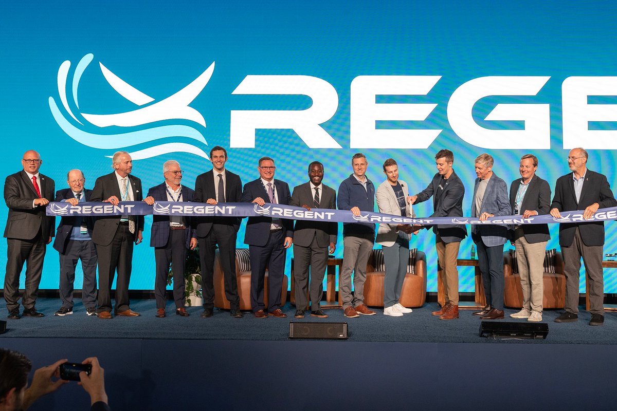 regentcraft's tweet photo. REGENT Demo Day! Today, 1 Seaglider Way officially opened its doors. 

For the first time, people outside the REGENT team watched a Viceroy Seaglider fly. More than 600 customers, investors, government officials, partners, and media boarded ferries on Narragansett Bay to see our full-scale Viceroy prototype and Squire drone float, foil, and fly. 

Then we cut the ribbon on the world's first Seaglider manufacturing facility: 255,000 square feet in Quonset Business Park, built to deliver 75 Viceroy vessels and 300 Squire drones a year at rate production and put Seagliders in customers' hands as early as late 2027. 

Guests walked the production floor, tried the simulators, stepped inside the full-scale cabin mock-up, and heard from leaders across aviation, defense, and government about where we started and what's next. 

We proved the technology and the demand. Now we build. 

Thank you to everyone who celebrated this milestone with us. The future of maritime mobility is being built in Rhode Island.