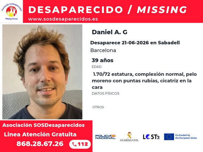 sosdesaparecido's tweet photo. 📢 Activamos la Red de cajeros automáticos de Euronet ATMs Cajeros España, para difundir la alerta de Daniel desaparecido en #Sabadell 

#Desaparecido #sosdesaparecidos #EuronetATMsEU https://t.co/ZGKkvTTK7R https://t.co/eVf5jCFoMb