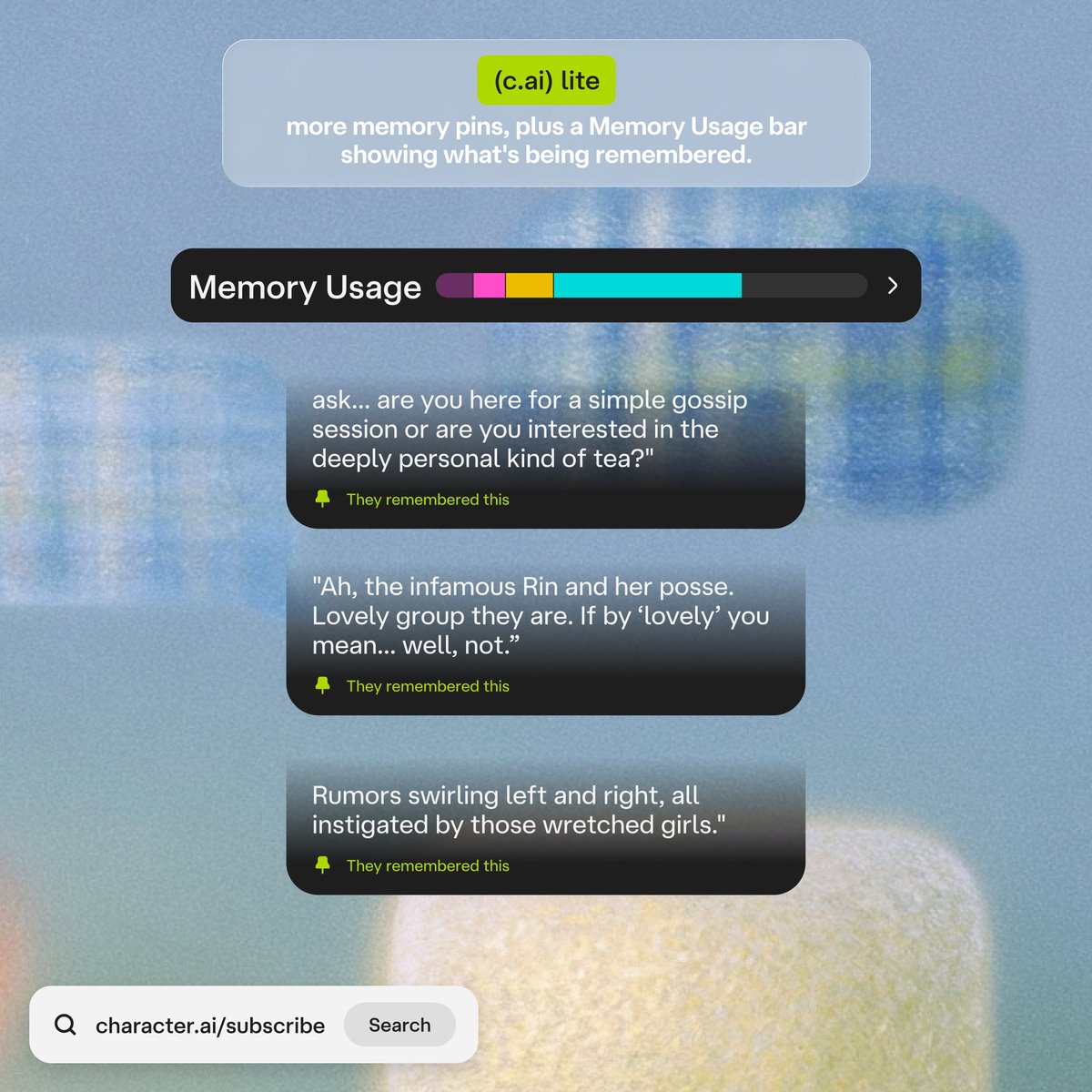 introducing () lite 💚 a more affordable way to get more out of ()! for $4.99 USD/month in the US , get: 💬 daily access to premium Chat Styles like DeepSqueak and LongSqueak 🚫 no banner ads + fewer interstitial ads ⚡ less slow mode 🎨 app customization 📌 more Me additional source image 4