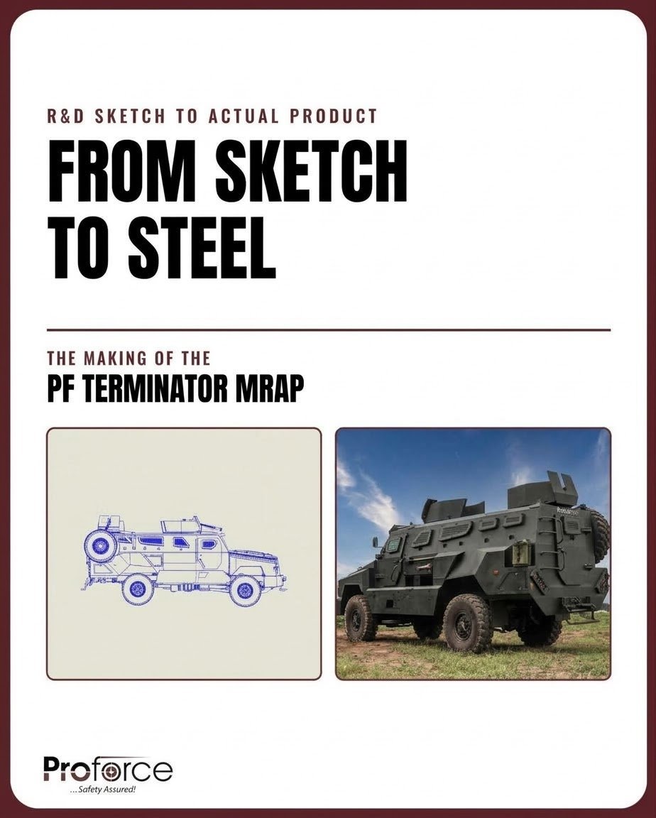 Proforcedefence's tweet photo. We saw a challenge and built from paper to prototype,... To conquer in unforgiving steel while giving our troops the cover to deliver. ... Vision executed...safety Assured
#PFTerminator #SketchToSteel #BuiltToLast #EngineeringMarvel https://t.co/iENunTbc80