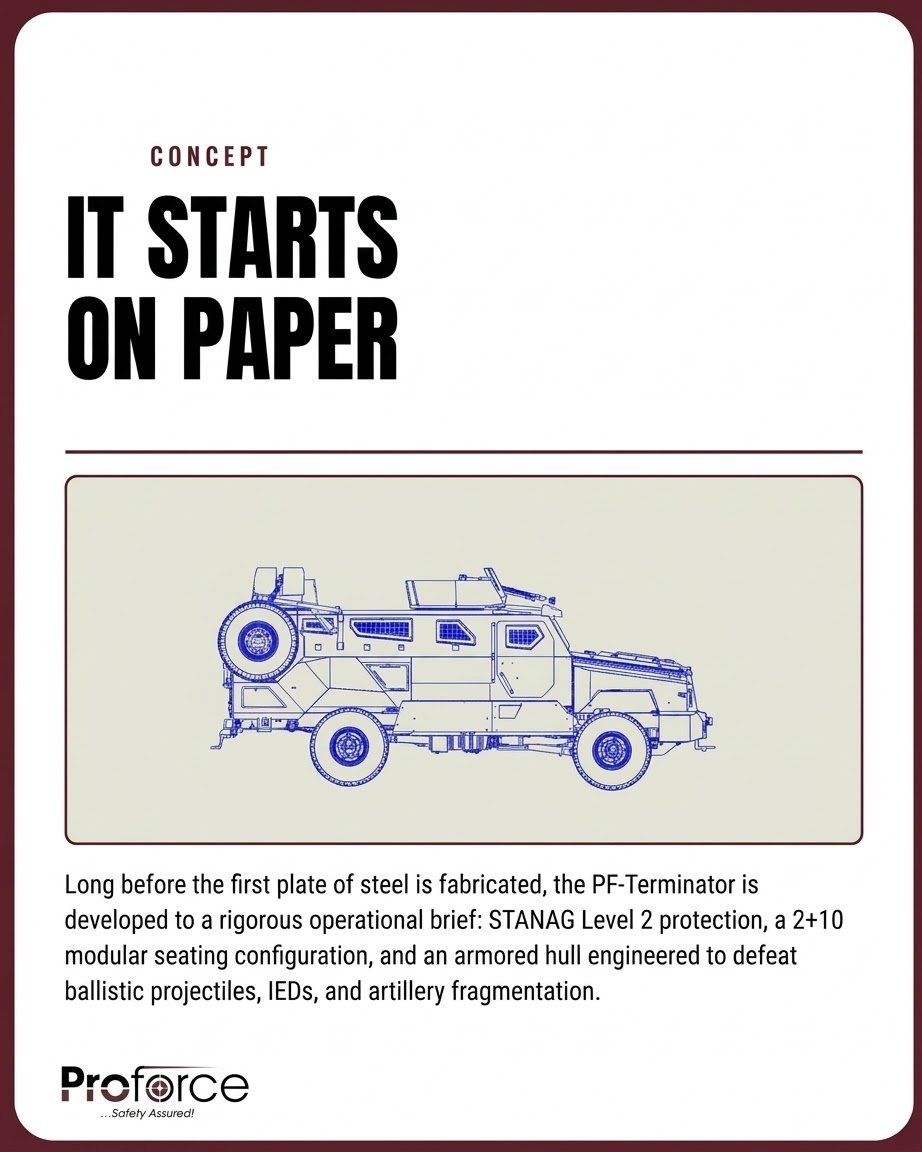Proforcedefence's tweet photo. We saw a challenge and built from paper to prototype,... To conquer in unforgiving steel while giving our troops the cover to deliver. ... Vision executed...safety Assured
#PFTerminator #SketchToSteel #BuiltToLast #EngineeringMarvel https://t.co/iENunTbc80