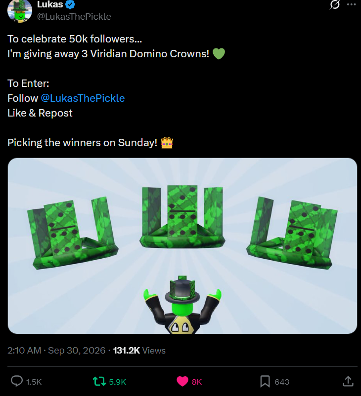 BritishOat's tweet photo. @LukasThePickle Done + Proof, Thanks Mr Lukas for this once in a life time opportunity, congrats on 50k and W generosity! https://t.co/dhS4QBp9Qh