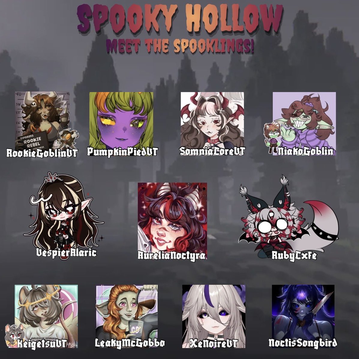 AureliaNoctyra's tweet photo. Do you love ghosts and ghouls? 👻
Introducing all the Spooky Hollow members! The server officially launches tomorrow, so stay tuned! 🎃

🔗 Below https://t.co/7YbD4Xe5D2