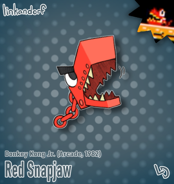everymariochara's tweet photo. #15 - Red Snapjaw

Donkey Kong Jr. (Arcade, 1982)

These somewhat smarter Snapjaws are better at climbing up and down vines, making them a bigger threat to Junior. You can tell that they are scary because they are red!!!! https://t.co/XH8vPPHHN8