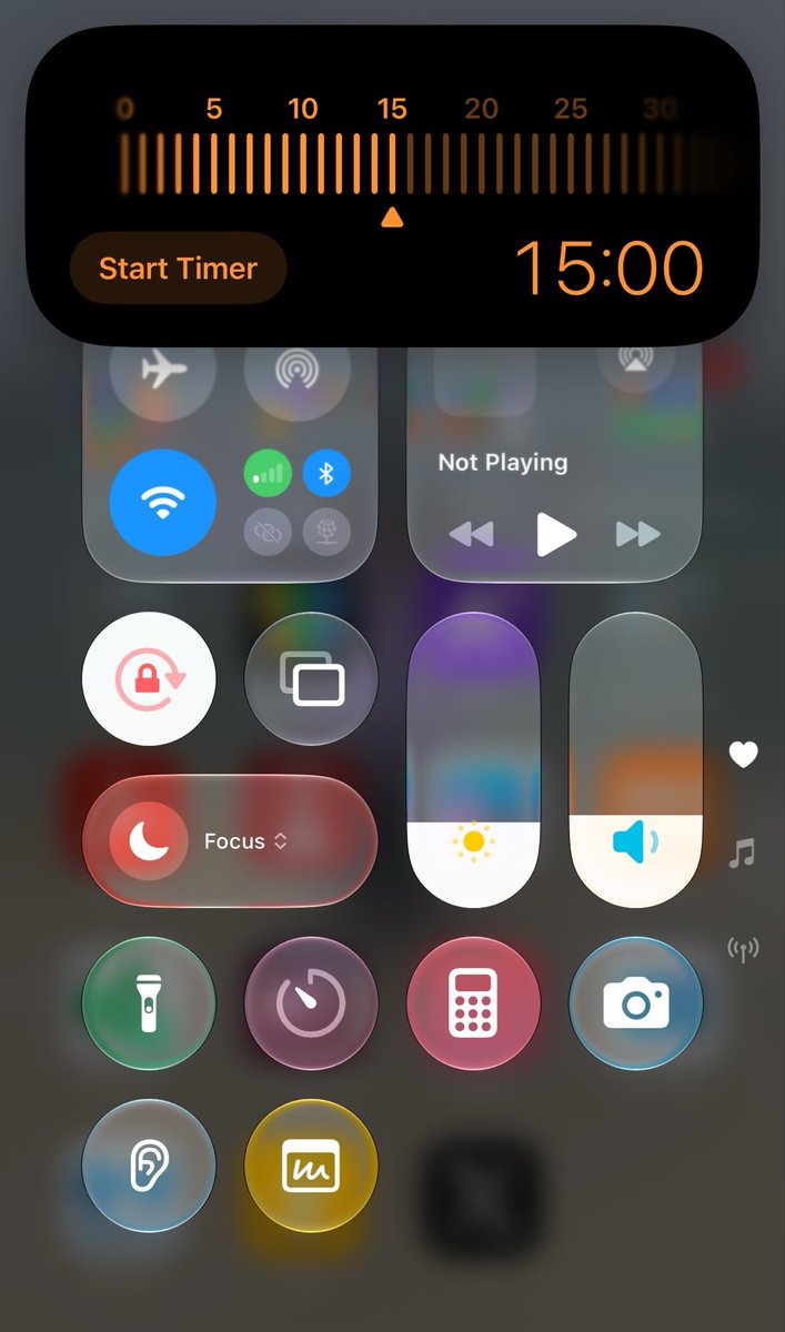 favtechnician's tweet photo. Im so mad. the new apple IOS 27 control center timer is something else. 😡 https://t.co/gvf1s07NDt