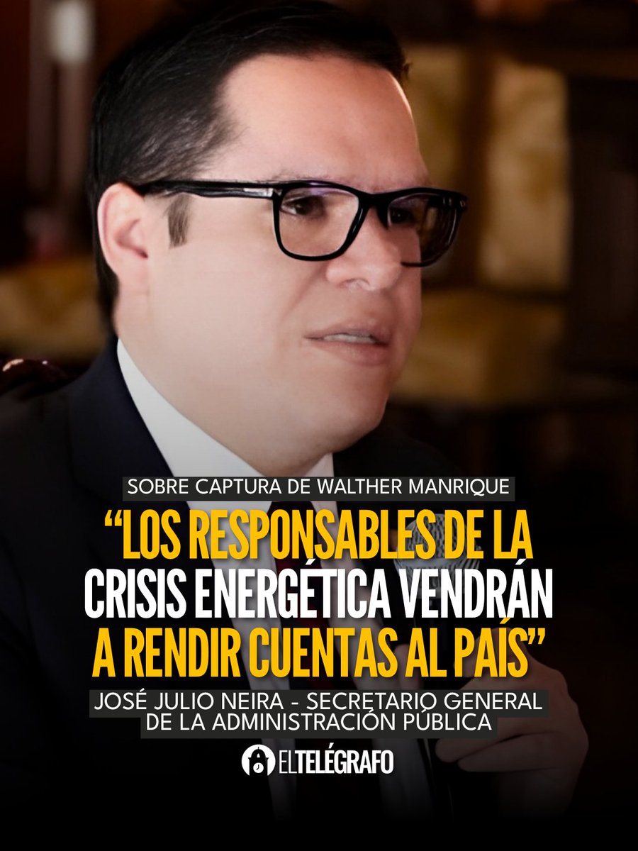el_telegrafo's tweet photo. #Atención | José Julio Neira, secretario de la Administración Pública, se pronunció sobre la captura en España de Walther Manrique, vinculado al caso Apagón (más conocido como Progen) y esposo de Karla Saud. #LéaloEnET: https://t.co/TryWC8p9Hi https://t.co/aXaLRiYC4Q