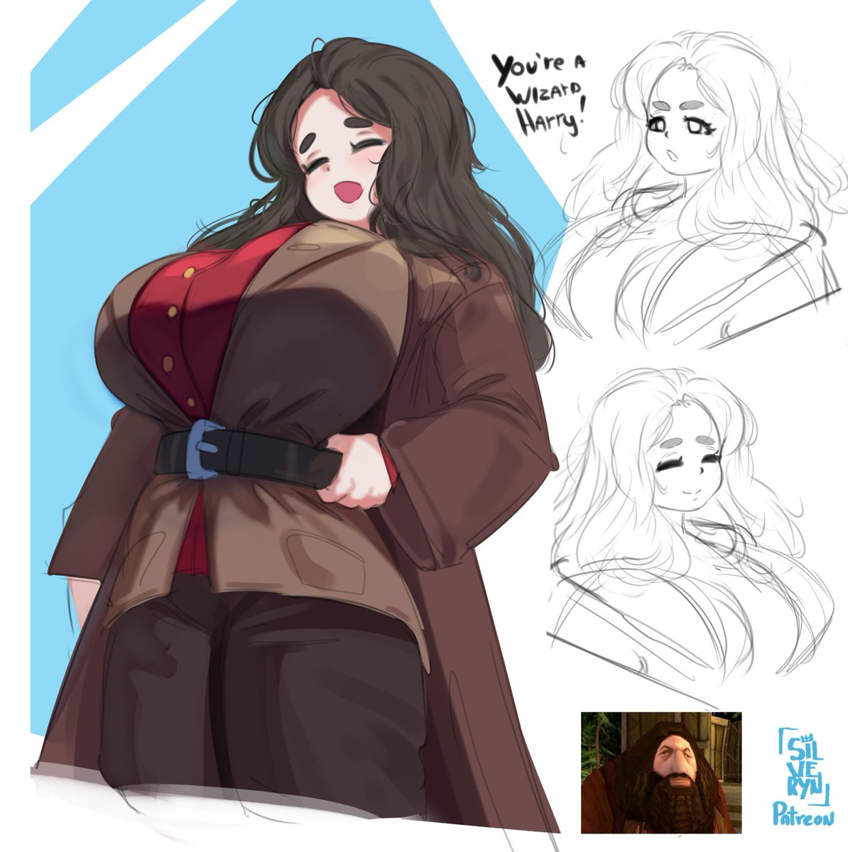 siilveryn2's tweet photo. I was gonna sketch Malfoid but ended up making Hagroid https://t.co/1XI08eVklm