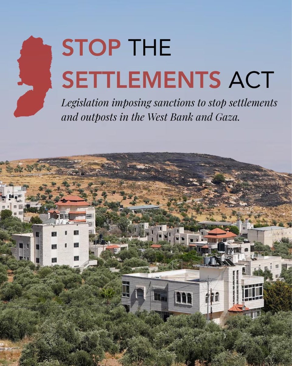 JoaquinCastrotx's tweet photo. Settlers are driving Palestinians from their homes in a violent land grab. Sanctions can stop it.

I'm introducing legislation—alongside Reps. Dean, Beyer, Casar, Jacobs, Escobar—that imposes sanctions against anyone looking to take Palestinian land in the West Bank or Gaza. 

Under the Stop the Settlements Act, anyone pursuing settlements can’t do business with the United States.

In addition, thank you to all of the my colleagues who are co-sponsoring this bill: 

Rep. Becca Balint (VT-AL)
Rep. Salud Carbajal (CA-24)
Rep. Troy Carter (LA-02)
Rep. Sean Casten (IL-06)
Rep. Rosa DeLauro (CT-03)
Rep. Chris Deluzio (PA-17)
Rep. Mark DeSaulnier (CA-10)
Rep. Maxine Dexter (OR-03)
Rep. Lloyd Doggett (TX-37)
Rep. Maxwell Frost (FL-10)
Rep. Adelita Grijalva (AZ-07)
Rep. Val Hoyle (OR-04)
Rep. Jared Huffman (CA-02)
Rep. Pramila Jayapal (WA-07)
Rep. Sydney Kamlager-Dove (CA-37)
Rep. Ro Khanna (CA-17)
Rep. Stephen Lynch (MA-08)
Rep. Kristen McDonald Rivet (MI-08)
Rep. Jim McGovern (MA-02)
Rep. Analilia Mejia (NJ-11)
Rep. Alexandria Ocasio-Cortez (NY-14)
Rep. Chellie Pingree (ME-01)
Rep. Mark Pocan (WI-02)
Rep. Emily Randall (WA-06)
Rep. Andrea Salinas (OR-06)
Rep. Mary Gay Scanlon (PA-05)
Rep. Jan Schakowsky (IL-09)
Rep. Lateefah Simon (CA-12)
Rep. Melanie Stansbury (NM-01)
Rep. Mark Takano (CA-39)
Rep. Bennie Thompson (MS-02)
Rep. Jill Tokuda (HI-02)
Rep. Paul Tonko (NY-20)
Rep. Derek Tran (CA-45)
Rep. Nydia Velázquez (NY-07)