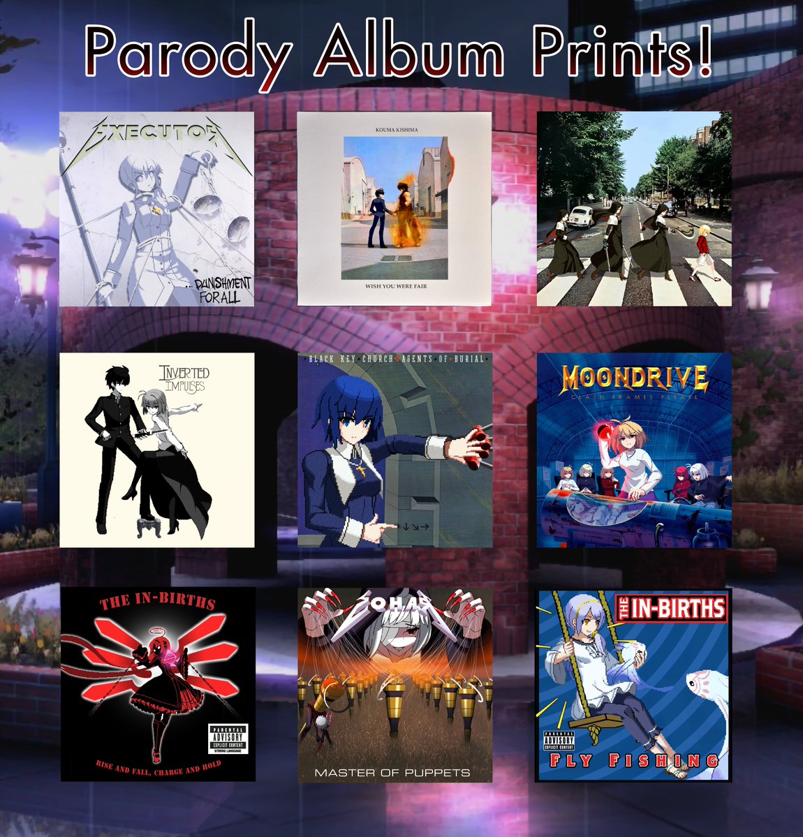 LuminaToast's tweet photo. Eclipse goodies reveal part 3!  The primary art-form that got people interested in my stuff in the first place: Parody Art! 

I'll be selling prints of what I think are my best Parody Album Covers as 10x10 cardstock squares that you can get if you fancy them!

Hope y'all like em! https://t.co/PT2yGQOQcH