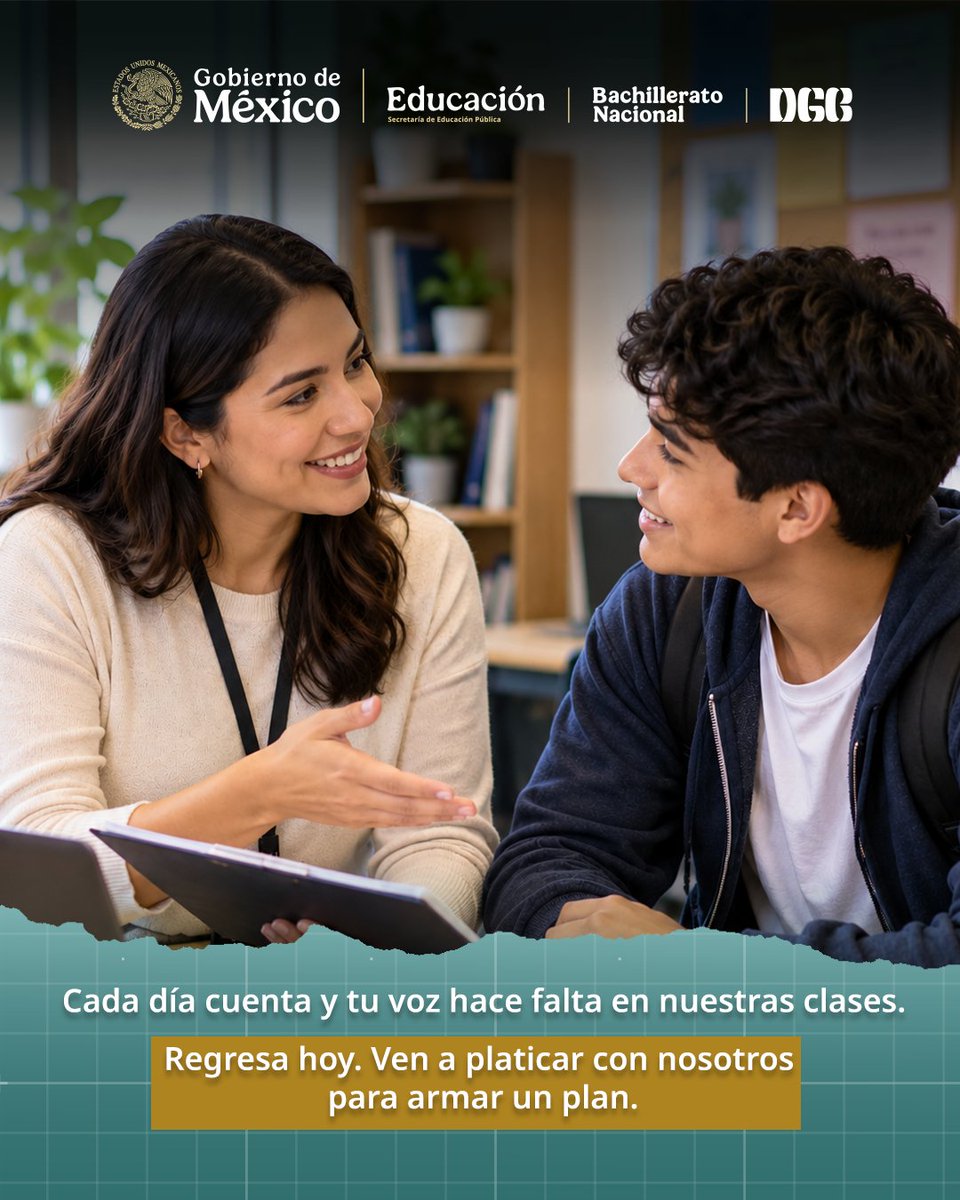 PrepaLineaSEP's tweet photo. ¿Pensando en regresar a la prepa? Este es el momento. 📚 📅
En la DGB te damos todas las facilidades para que retomes tus estudios.

Explora nuestra oferta educativa: 
https://t.co/ZGGGPJzDr4

Ponte en contacto con el área de Control Escolar de tu plantel.
#TeExtrañamosEnElSalón https://t.co/3PASGA451b