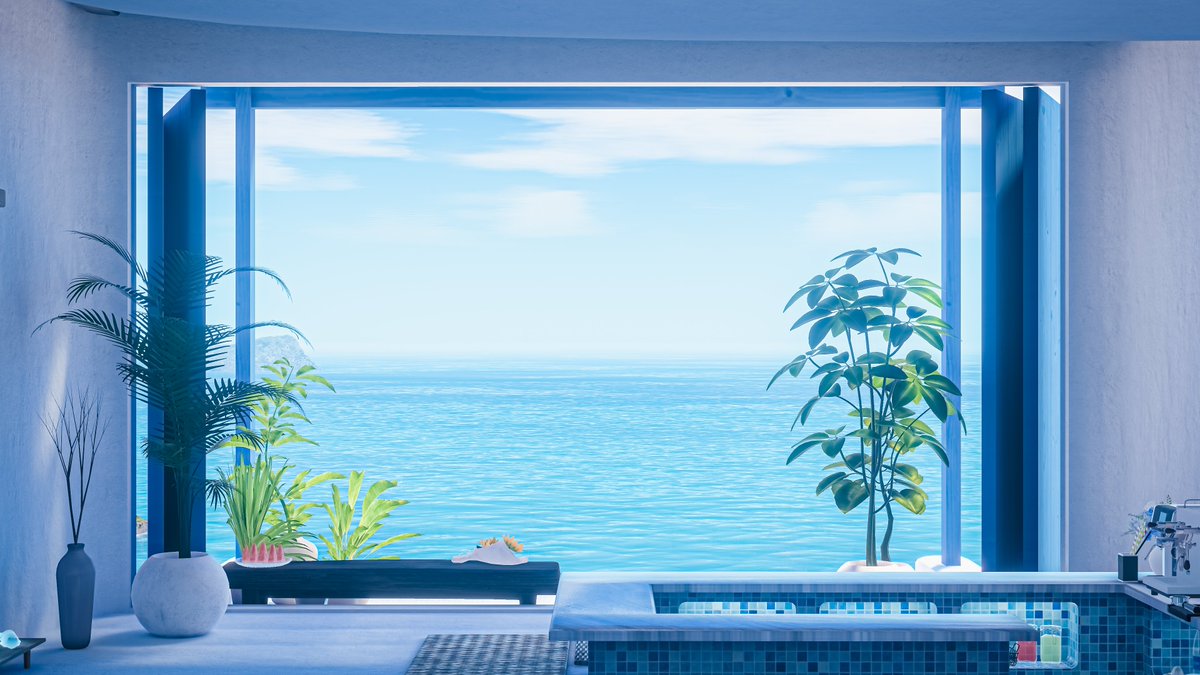 Neomance's tweet photo. White Sands Lead To A Place Of Rest
白い砂浜は安らぎの場所へと続く

World : Gardenia Blue
Author : iochiMochiMochi

#VRChat_world紹介 #Neo写真 https://t.co/9YcKVV2hMr