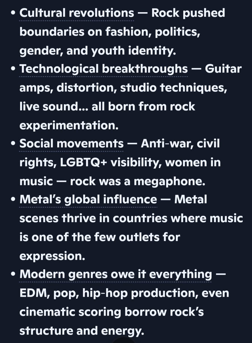MsAngelaMC's tweet photo. Rock/metal is part of our history.
Rock isn’t just a genre, it’s a record of human emotion, rebellion, invention, and identity. 🖕🏻🖕🏻
#RockIsNotDead #metalhead https://t.co/3Uvg0kqh62