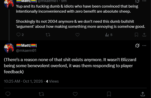 Jaebi23's tweet photo. This is the exact reason J. Allen Brack gave for why Blizzard would never release legacy servers.

"You think you do, but you don't"

HE WAS WRONG. People DO want to play a version of WoW that returns to its original design philosophies. 

THAT'S THE WHOLE REASON FOREVER EXISTS! https://t.co/KcfKvqiAMJ