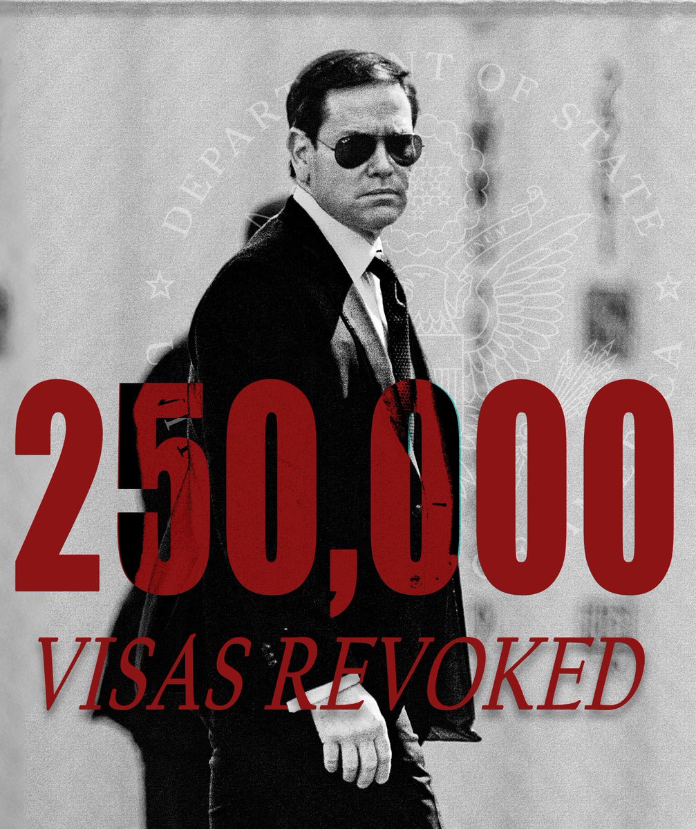 StateDept's tweet photo. The State Department has now revoked more than 250,000 visas — a historic milestone that reflects our unwavering commitment to protecting the American people. https://t.co/vZ69bzieHc