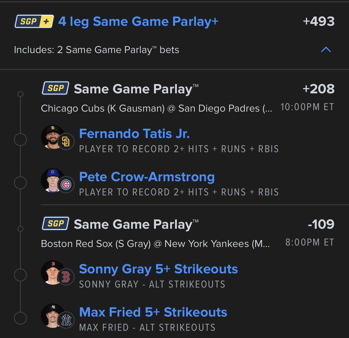MCBETS08's tweet photo. Good Luck If you Tailing👀

@Playbook

#mlbparlay #betting | #nrfi | #GamblingTwitter | #gamblingx | #prizepicks | #Fanduelparlay | #val | #potd | #dota2 | #CS2 |  #NBA #NBA2K25 #PrizePicksMLB #CFB #tennis #DFS #Underdog #Dota2 #eSports #LeagueOfLegends #NFL #soccer https://t.co/hSMpMrYTTl