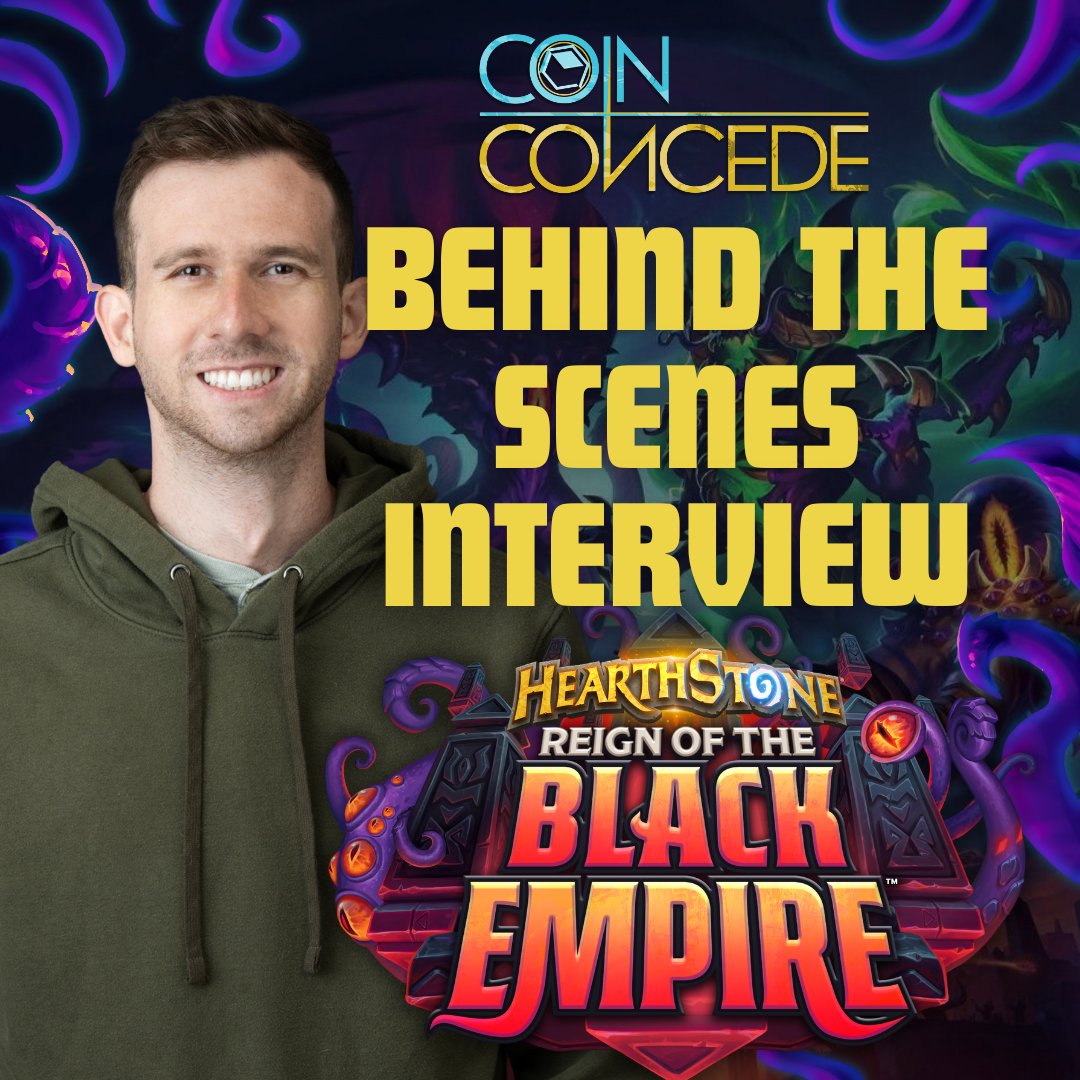 CoinConcede's tweet photo. TOMORROW Thursday 10/1 at 7:30 PDT on the main PlayHearthstone Twitch channel, we're interviewing Reign of the Black Empire's Set Lead John McIntyre! We're asking where Assemble came from, how this set could slow down the game, if praising Yogg will win his favor, and more! https://t.co/hkRxXaGpBK