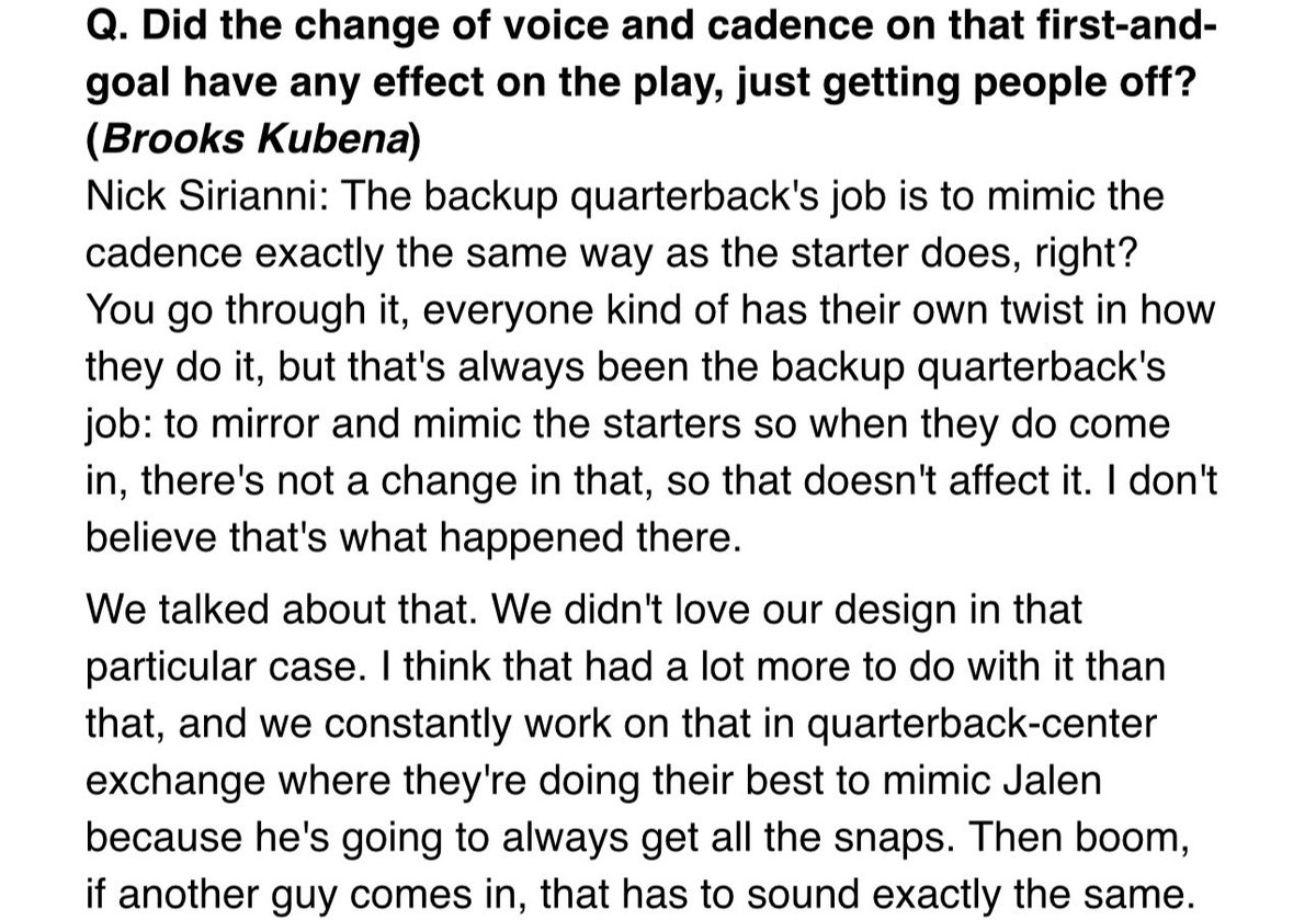 JohnBarchard's tweet photo. Okay so...with 6+ mins and your QB1 getting removed for concussion protocol, you DONT LIKE THE DESIGN OF THE PLAY, and you have 2 timeouts to burn. But you run the play you don't like anyway?

Jalen wasn't pissed enough. https://t.co/ELQeYwNUVL