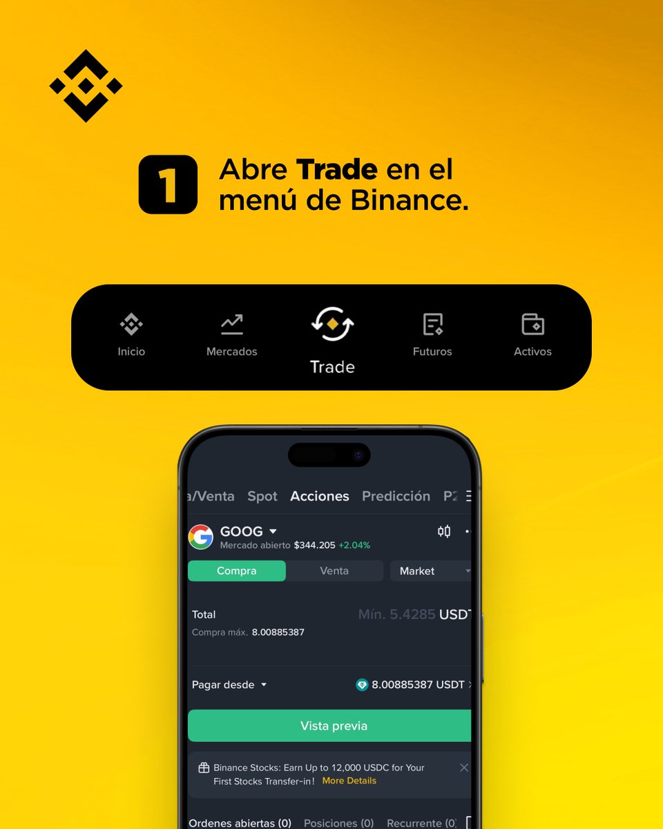 BinanceLATAM's tweet photo. ¿Sabías que ya puedes comprar tu primera acción de EE. UU. desde 5 dólares, sin salir de Binance? 👀 Guarda este carrusel para cuando lo necesites. ¿Cuál sería la primera que comprarías? Cuéntanos 👇 https://t.co/deVSU4I4ai