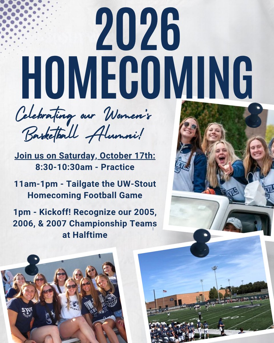 BlueDevilsWBB's tweet photo. We are just over 2️⃣ weeks away from HOMECOMING!!🤩💙

Blue Devil Alumni - join us on October 17th to for our reunion tailgate &amp; to recognize our 2005-2007 championship teams!! 🏆🏀 Register now!!⬇️⬇️

https://t.co/VPL9xjxExT

#AlwaysABlueDevil #RollDevs https://t.co/Njssm0rfkl