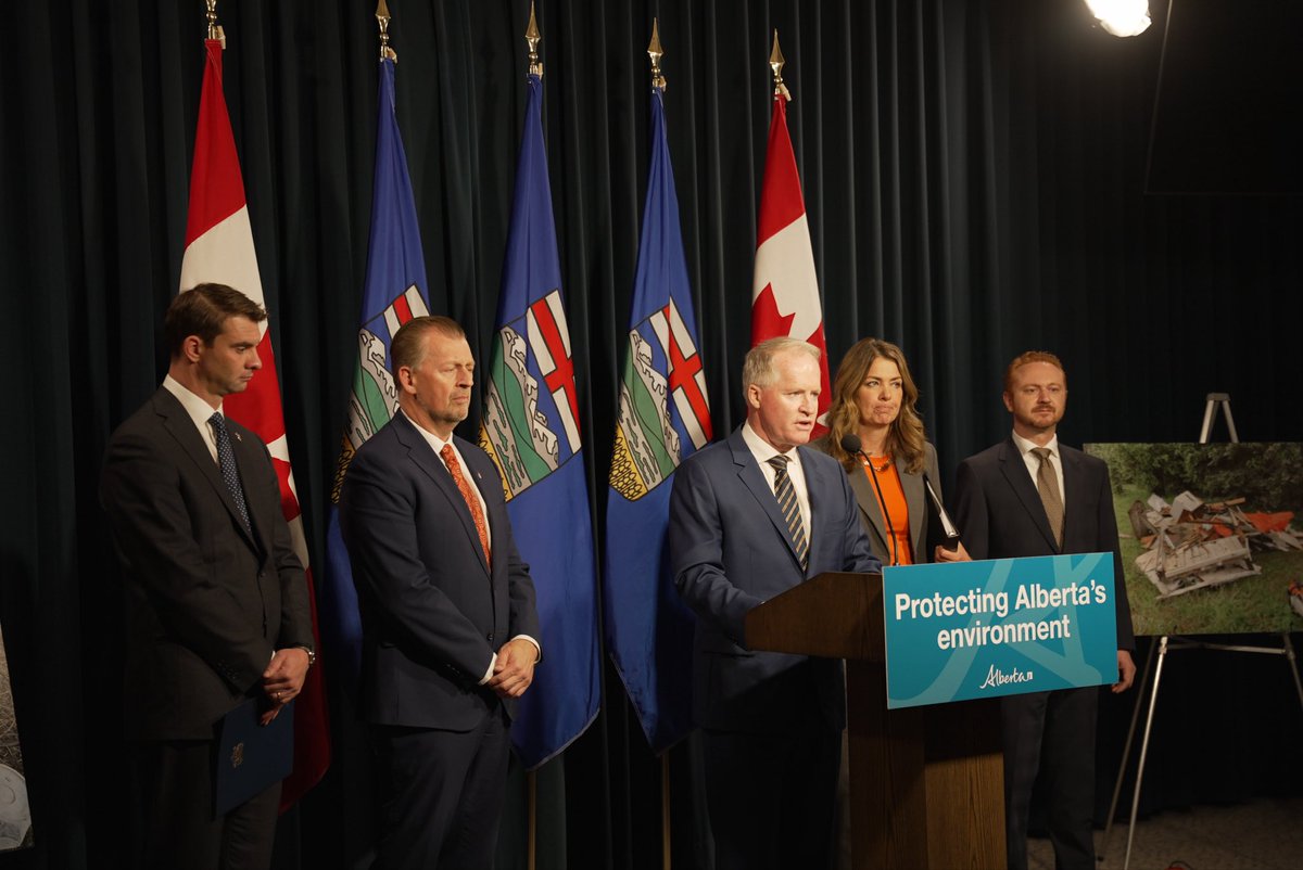 DanWilliamsAB's tweet photo. As stewards of this province, we have a responsibility to protect our land from illegal waste dumping.
Today, Alberta’s Government, led by Minister Hunter and Premier Smith, introduced amendments to the Environmental Protection and Enhancement Act to increase penalties on illegal dumping and strengthen oversight on high-risk waste transfer and storage sites.
Illegal dumping will not be tolerated in Alberta. Those who disregard our laws and our communities will be held accountable, ensuring Alberta remains beautiful for years to come.