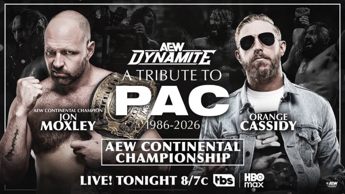 KXNGAO's tweet photo. JON MOXLEY VS ORANGE CASSIDY ANNOUNCED FOR A TRIBUTE TO PAC DYNAMITE! https://t.co/KJ0d8siwBV