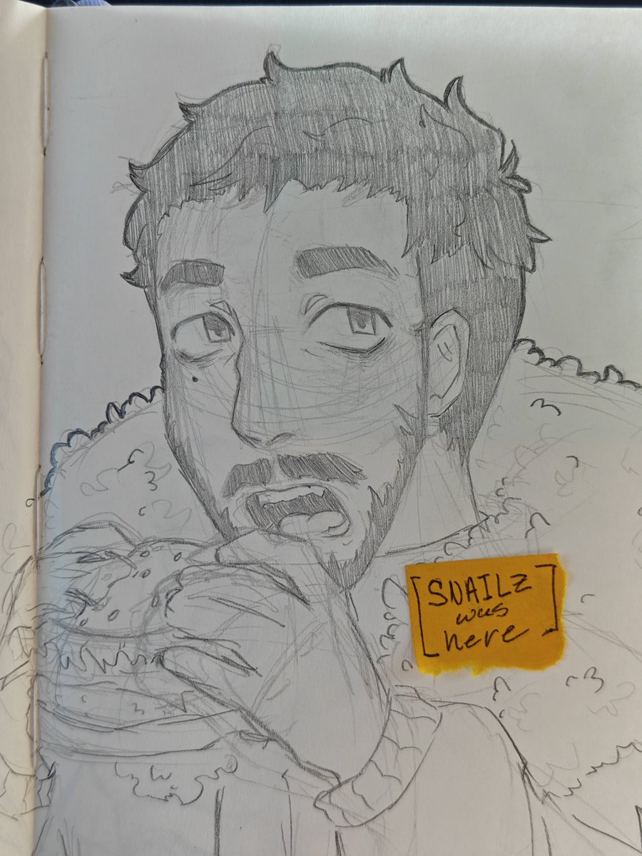 snailz_png's tweet photo. Did a drawing of Maverick, one of Amelia's co-workers <3
Also if anyone has tips for hands feel free to share them pls ;_;
#traditionalart #dndoc #oc https://t.co/e8FbPBArqb