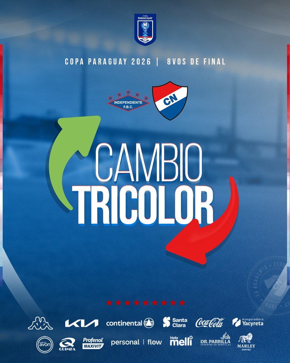 clubnacionalpy's tweet photo. #CopaParaguay2026🏆

✅️ Octavos de Final 

Cambios

83'

🔽 Roberto Ramírez 

🔼  Josué Colmán 

🔽  Mauro Coronel 

🔼  Sebastián Vargas https://t.co/NnQXblgre8
