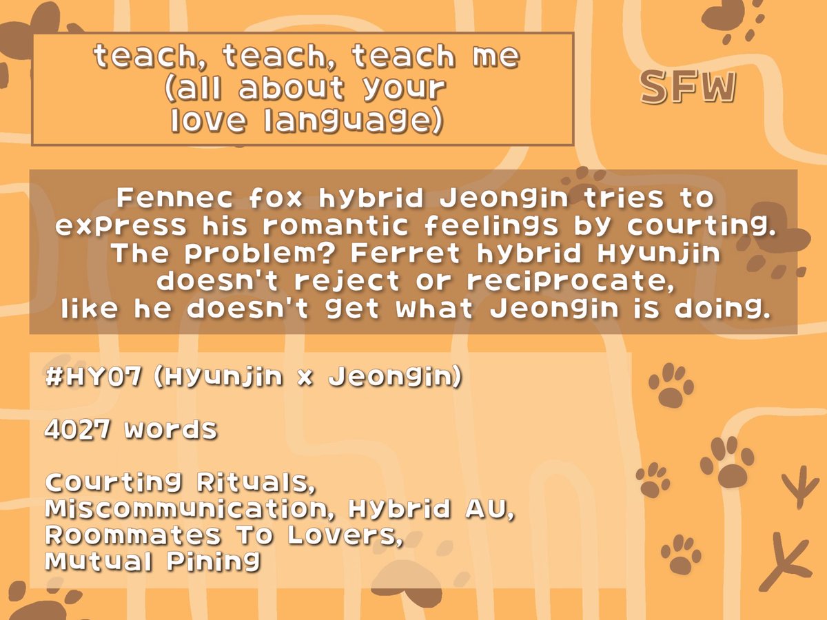 skzhybridfest's tweet photo. — teach, teach, teach me (all about your love language)

.☘︎ ݁˖ Hyunjin x Jeongin [HY07]
.☘︎ ݁˖ General, 4k words
.☘︎ ݁˖ courting rituals, miscommunication, roommates to lovers, mutual pining

✦ https://t.co/LPPEQNtwHF https://t.co/zBQhBY7HNX