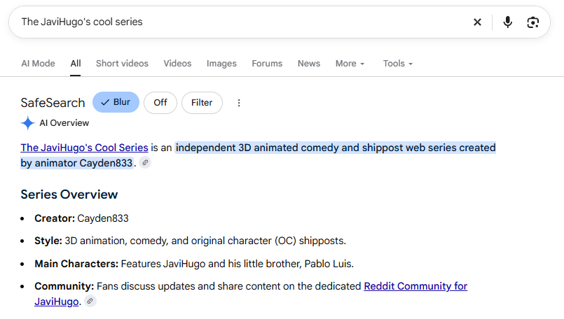 JaviHugooficial's tweet photo. #javihugoscoolseries #series #indieseries #paint3D #animation3D
WE GOT MENTIONED BY GOOGLE'S SEARCHS!!!! https://t.co/UOiO9Ty1Tm
