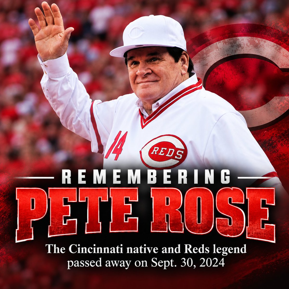 Local12's tweet photo. Two years ago we lost 'The Hit King' and Reds Hall of Famer Pete Rose: https://t.co/A6FoIbRDgV 

"Pete was a Red through and through. No one loved the game more than Pete and no one loved Pete more than Reds Country. We must never forget what he accomplished.” -- Bob Castellini https://t.co/DpB3QwLkvx
