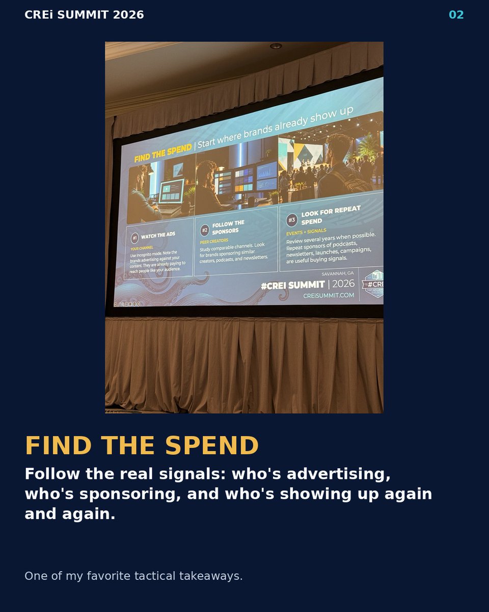 VGRealEstateNC's tweet photo. Back from #CREiSummit in Savannah with golden nuggets:
💡 Find the Spend. Follow the signals.
💡 Ordinary things, done consistently, lead to extraordinary results.
💡 Ask everyone questions.
💡 Niche down.
Learn. Meet. Follow up. Execute. 💪
#CRE #vgrealty #kwcommercial #CCIM https://t.co/ZJTQgNQ5AW