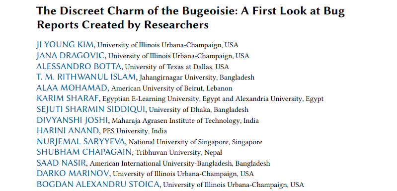 CacheMisses's tweet photo. 🧵 0/ Very grateful that our paper was accepted at ISSTA'26! Thanks to all our co-authors -- Ji Young (!!), Jana, Alessandro, Rithwan, Alaa, Karim, Sejuti, Divyanshi, Harini, Nurjemal, Shubham, and especially, Darko, for his mentorship and guidance! https://t.co/wSBJDCzak6