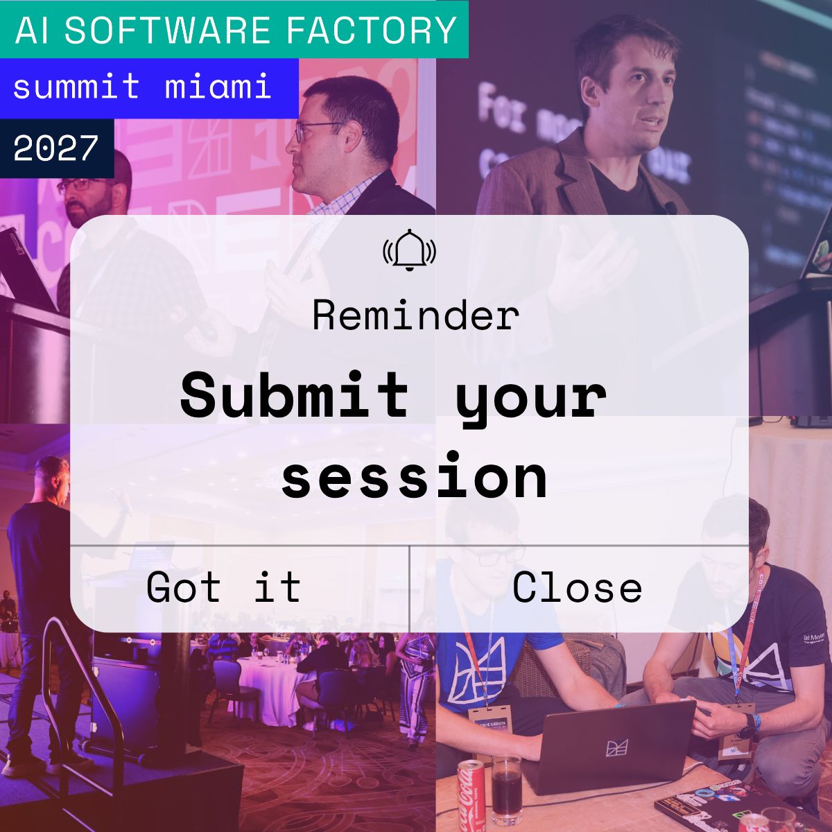 OpenRewrite's tweet photo. 🔔 Last call: the call for speakers for AI Software Factory Summit 2027 closes tonight at 11:59 PM ET. 

📅 Feb 22-24, 2027
📍 Margaritaville Hollywood Beach Resort

⌛ Submit before midnight:

https://t.co/YItOy9IakR https://t.co/dGYhqro29u
