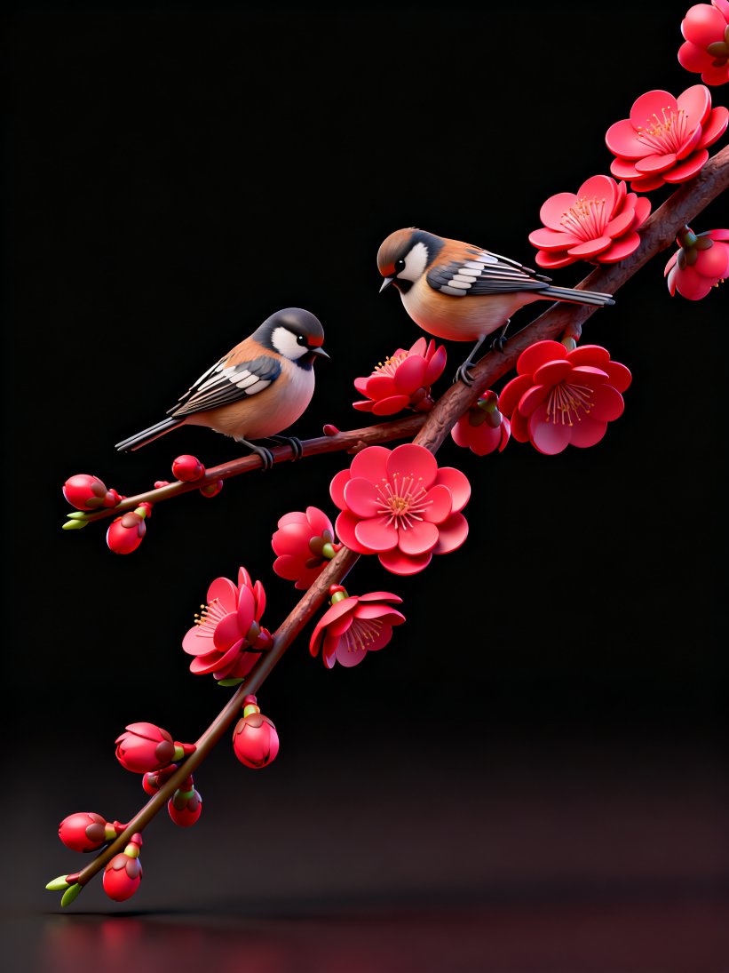 vrix_0f504's tweet photo. [Plum blossoms dance with cranes, Yi’s elegance blooms too—this spring is all about soft, warm joys!]， https://t.co/FyUsbNYSFD