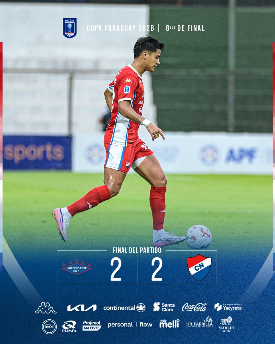 clubnacionalpy's tweet photo. #CopaParaguay2026🏆

✅️ Octavos de Final 

𝗙𝗶𝗻𝗮𝗹 𝗱𝗲𝗹 𝗣𝗮𝗿𝘁𝗶𝗱𝗼

Independiente 2️⃣- 2️⃣ Nacional

⚽️ Rodrigo Melgarejo
⚽️ Carlos Espinola

 VamosNacional 🔴⚪️🔵 https://t.co/hFUhjtaTnU