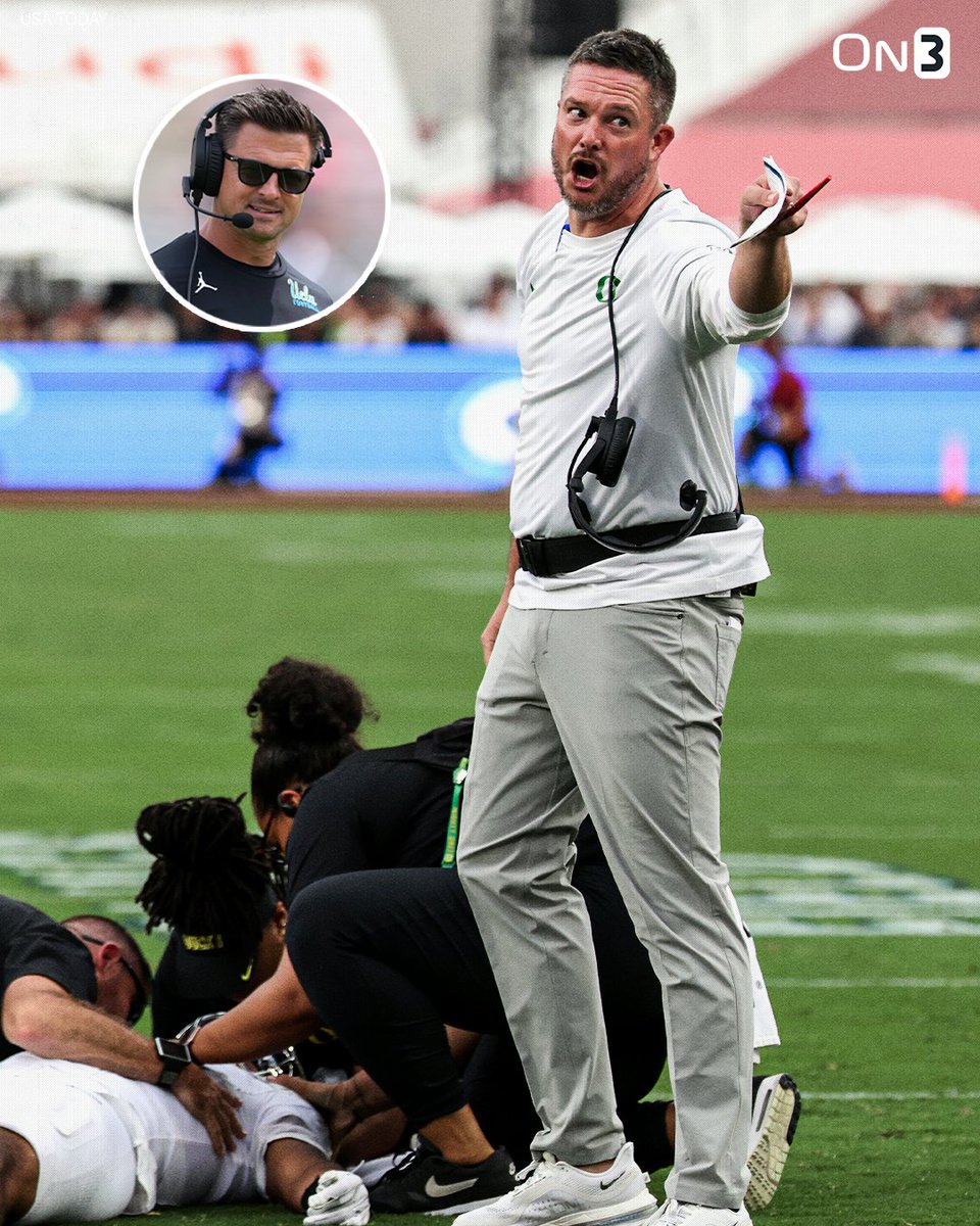On3's tweet photo. NEW: Oregon's Dan Lanning said UCLA head coach Bob Chesney offered to help with Dante Moore: 

"He text me as they were traveling back to LA and said, 'Hey, if you need my help with Dante or anything and he's still in LA, I'll go check on this guy. I'm giving the team off tomorrow; let me know.' It speaks to the kind of person he is."

(via @jimrome, h/t @zacharycneel) 

https://t.co/uZ4QhOwZ5I