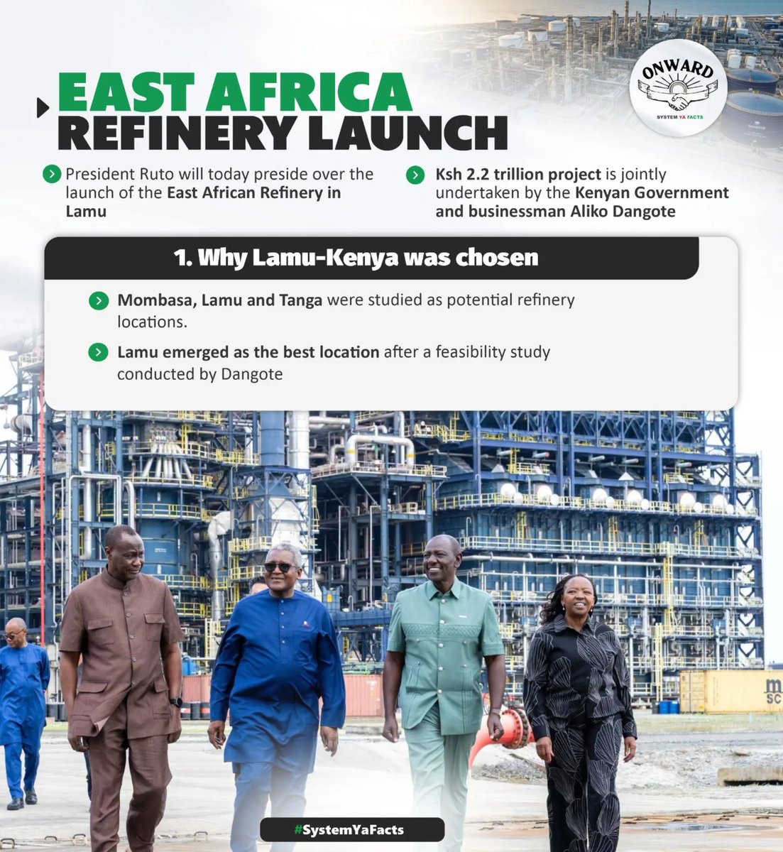 MtakatifuMike's tweet photo. The refinery project is expected to support downstream industries including petrochemicals and other manufacturing activities.
#EARefineryLaunch
Accelerating Industrialisation https://t.co/X71rqCniVg