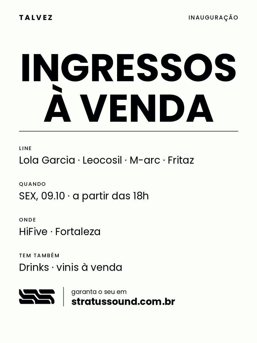 TalvezHouse's tweet photo. OS INQUILINOS CHEGARAM 🔑

De mala, cuia e pendrive cheio.

Depois dos moradores, chegou a hora de abrir a porta para os primeiros convidados dessa casa nova: Lola García + Leo Cosil.

09.10 · Talvez House #01
📍 @hifivediscos
🕕 18h às 00h
🎟️ Ingressos: link na bio. https://t.co/JIJzH58aCZ