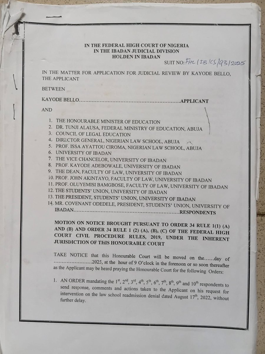 ataweweattorney's tweet photo. The Applicant is a law graduate and not a lawyer yet . He instituted this action in his name and he is representing himself .

Can’t wait to see the end of the case https://t.co/FVadyJOD3Q