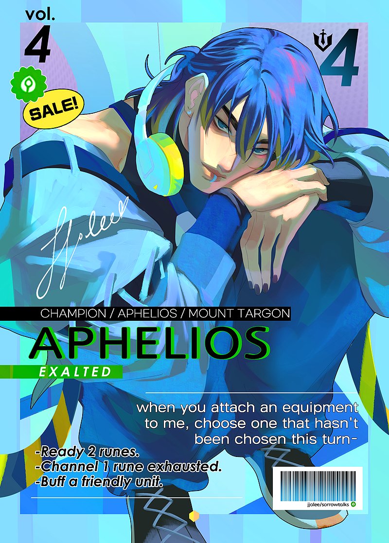 sorrowtalks's tweet photo. heartsteel live my life aphelios in riftbound https://t.co/lq72WN7DQf