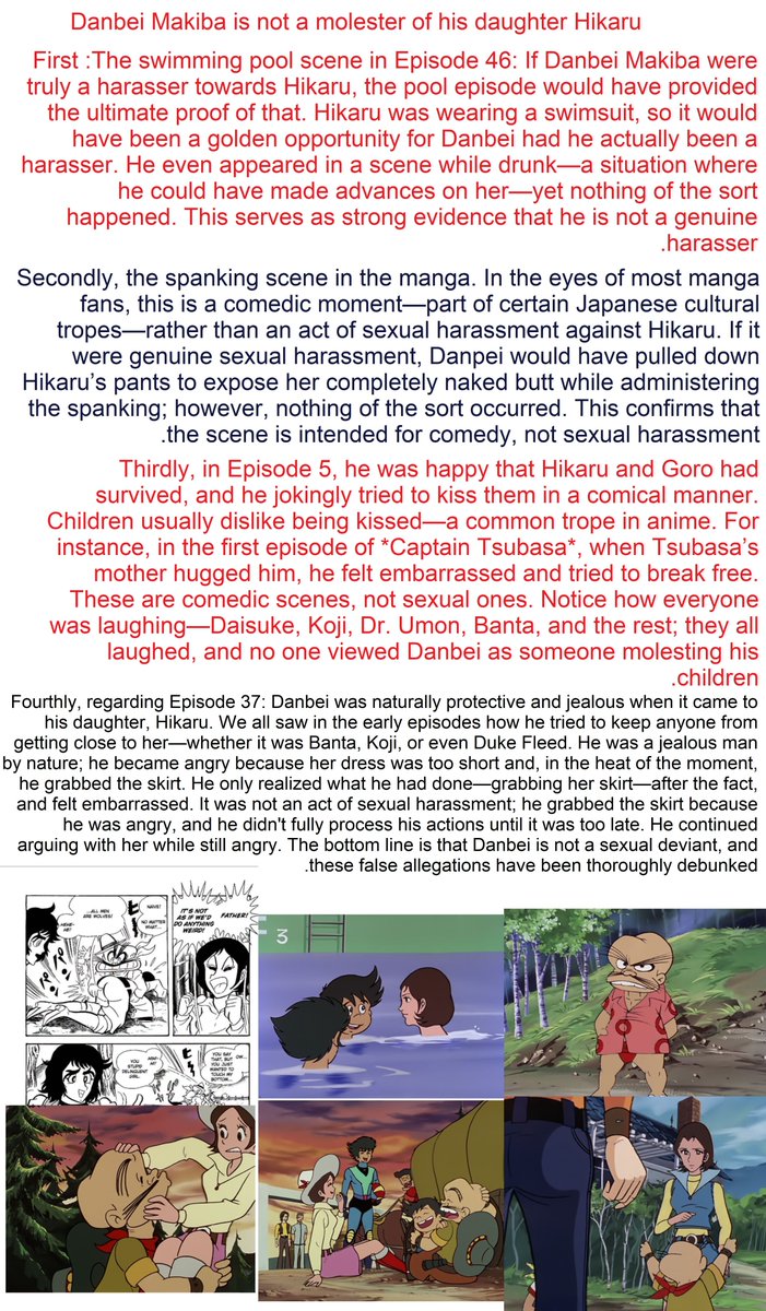 Hikarulover12's tweet photo. Old Hag is trying to tarnish Hikaru's image with lies She claims Danbei is a harasser, citing a spanking scene and other moments from the anime, but I have explained in the image that this does not constitute harassment. Please take a look at the explanation in the image below. https://t.co/n1bAzId5TR
