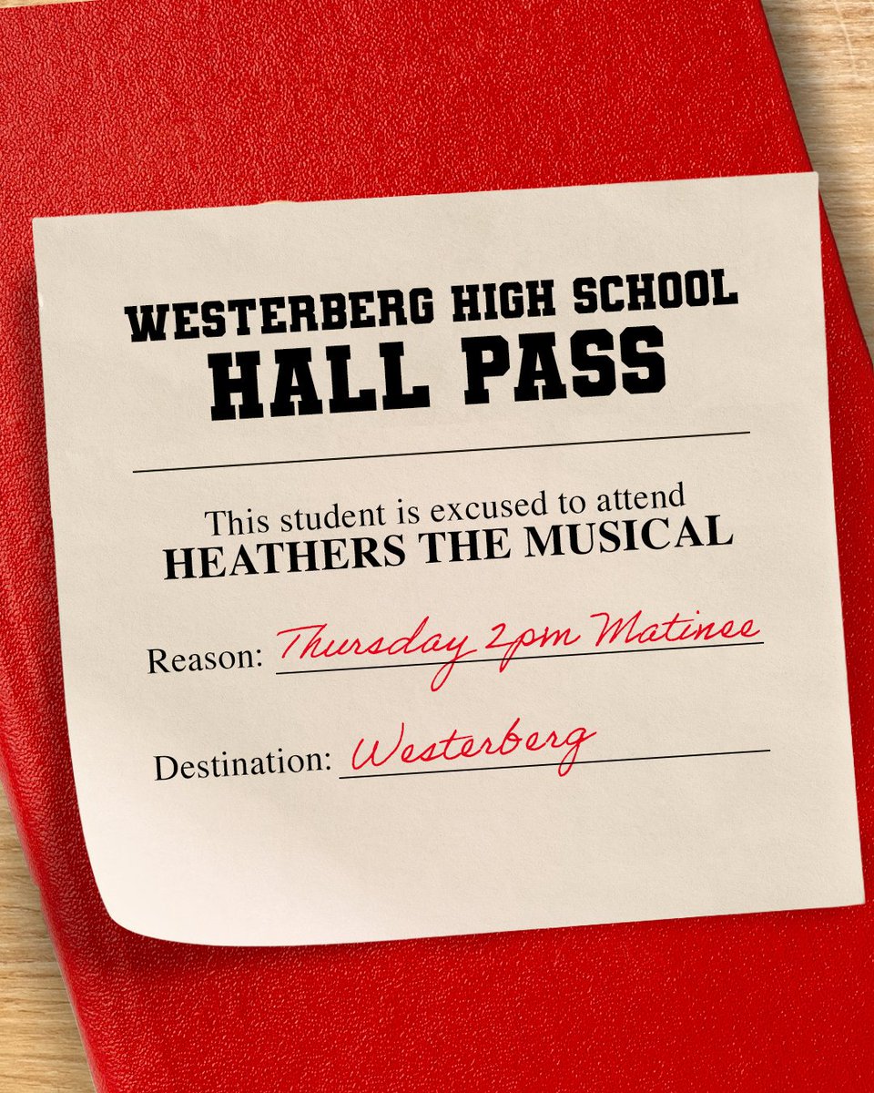 HeathersMusical's tweet photo. October 1st, 2026: your LAST chance to see a Thursday matinee of Heathers the Musical at New World Stages!

Grab your friends, ditch your plans, and come spend the afternoon with us. Performances end October 11. Tix at https://t.co/XTl2oMVMsx 💙 https://t.co/5b0jrcBQIC