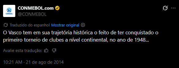 Vasco2027_'s tweet photo. Conmebol: https://t.co/DK9TtohvMj