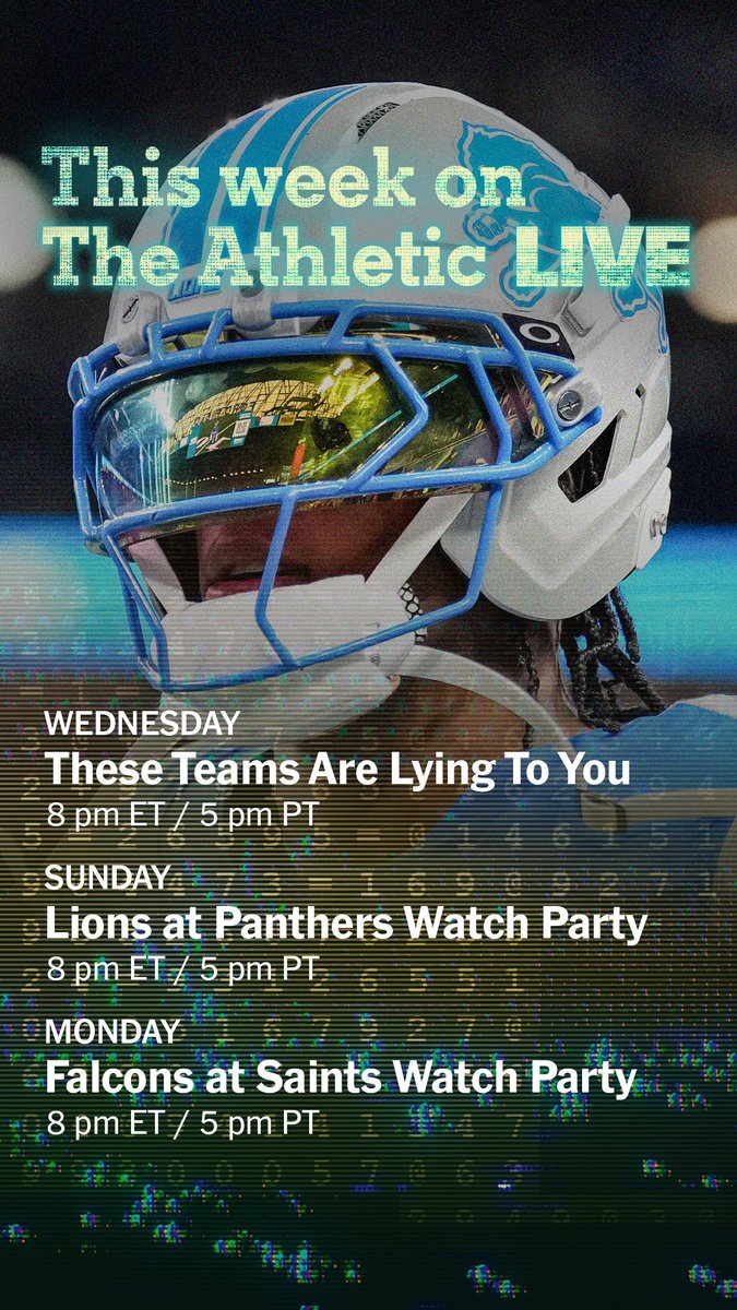 TheAthleticLIVE's tweet photo. This week on The Athletic LIVE https://t.co/VVA0YWoKyF