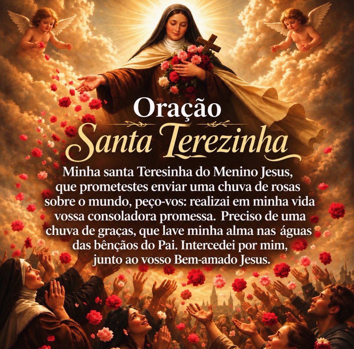 pemarcelorossi's tweet photo. Amados 
1 de outubro, dia de SANTA TEREZINHA 🌹🌹🌹
ATENÇÃO 🚨🚨  AMANHÃ!!!
A COROA(Terço 📿)DE SÃO MIGUEL ARCANJO ⚔️🛡️✝️ no YOUTUBE  será depois do MOMENTO DE FÉ 🙏 , que é às 8 horas ao vivo pela RÁDIO 📻 e no App(Aplicativo) e também no #spotify (Gravado)
Formiguinhas de #jesus 🐜🐜🐜
Vamos marcar e compartilhar 👍🙌
Avisem os familiares e amigos 🤗🙏🙏🙏
Para ser notificado, por gentileza se inscrevam no meu canal do #youtube https://t.co/hA4ZfeIwEm
Deus abençoe 🤲🙌✝️
Espero vocês 🌹🌹🌹